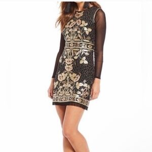 Chelsea & Violet Long Sleeve Embellished Dress Sz Small Black